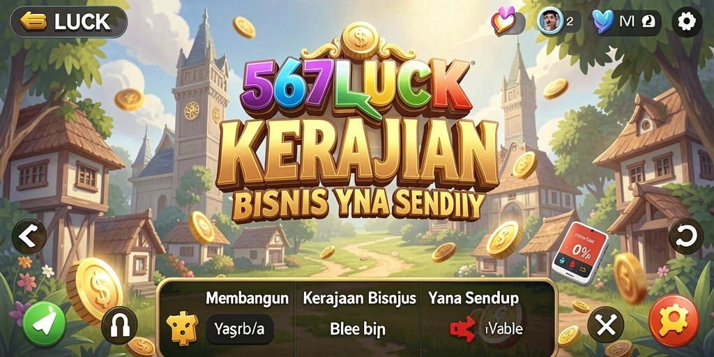 Tampilan gameplay 567LUCK yang menampilkan manajemen bisnis yang seru.