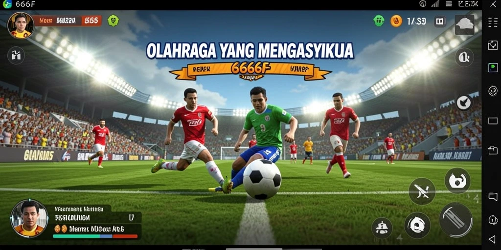 Tampilan gameplay seru di 666F dengan aksi olahraga yang mendebarkan.