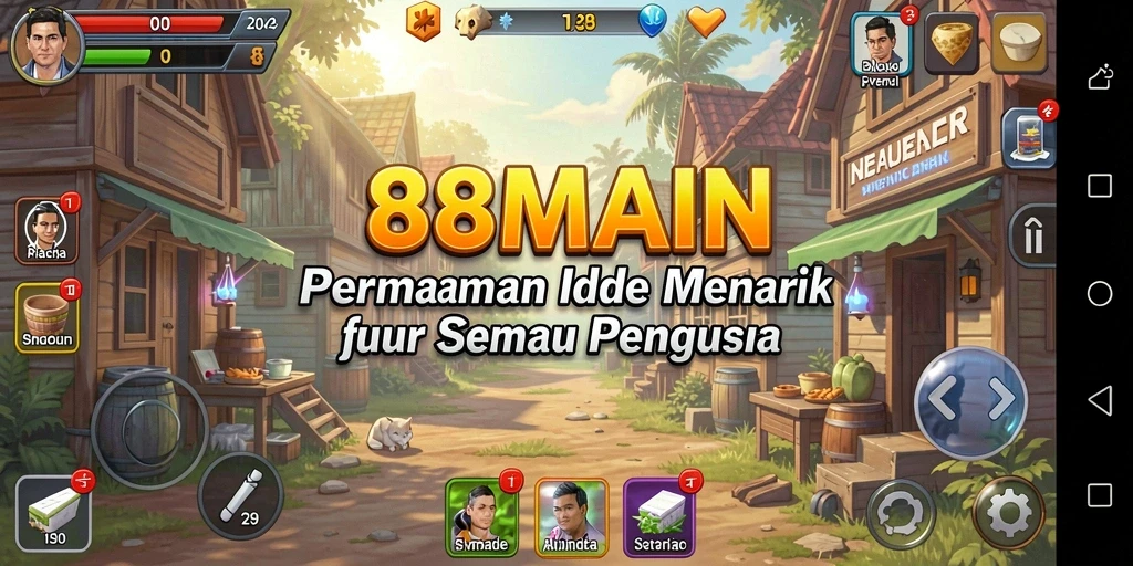 Screenshot gameplay 88MAIN menampilkan aksi seru dan kemajuan pemain.