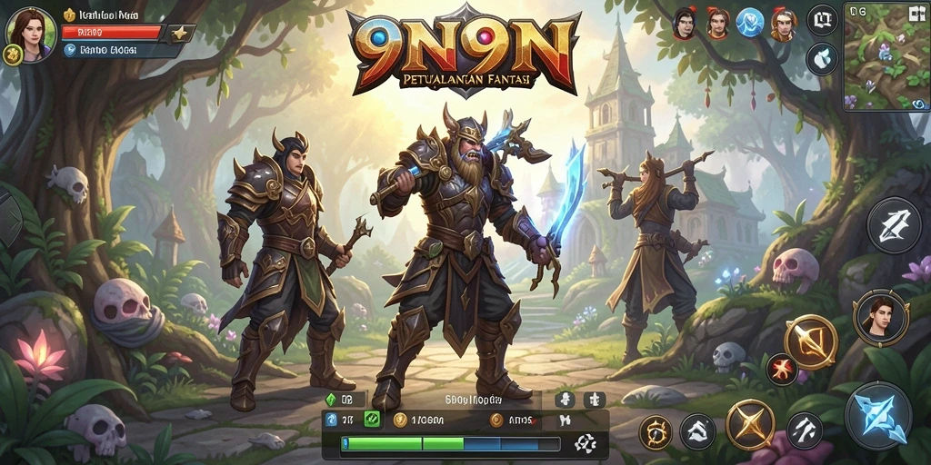 Gameplay seru di dunia fantasi 9N9N.