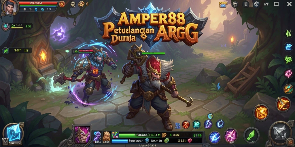 Screenshot gameplay AMPER88 menampilkan aksi pertarungan seru penuh strategi.