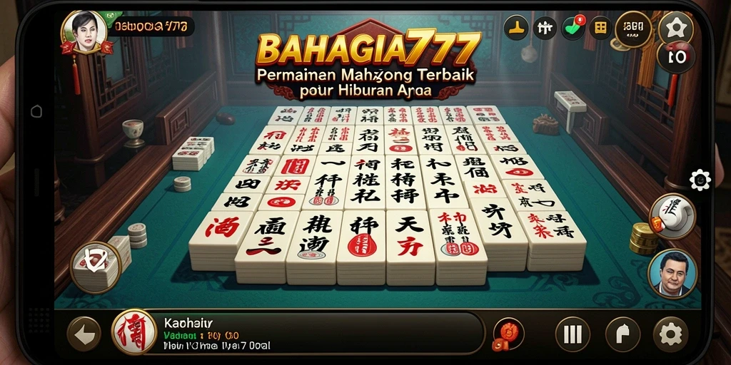 Screenshot gameplay BAHAGIA777 yang menunjukkan suasana permainan Mahjong yang intens.