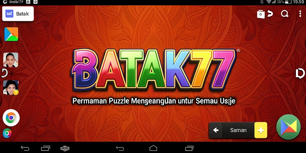 Screenshot dari gameplay <strong>BATIK77</strong> menunjukkan susunan motif batik yang penuh warna.