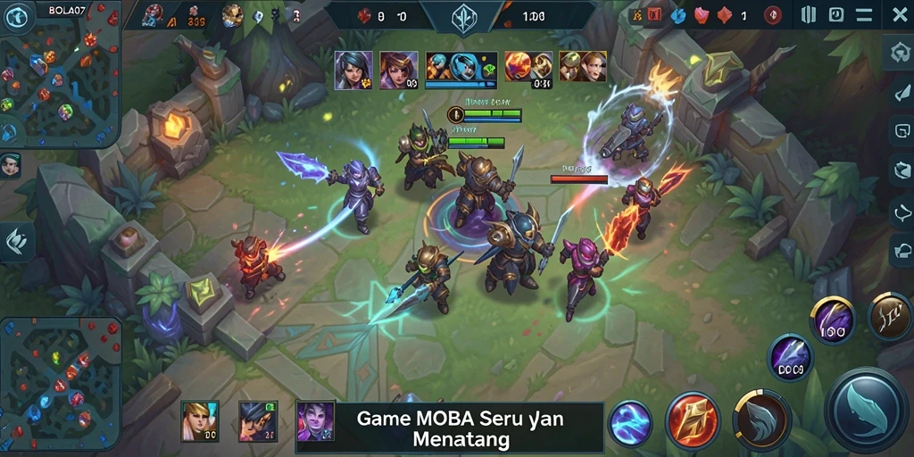 Gameplay seru dalam BOLA07 dengan pertarungan strategis.