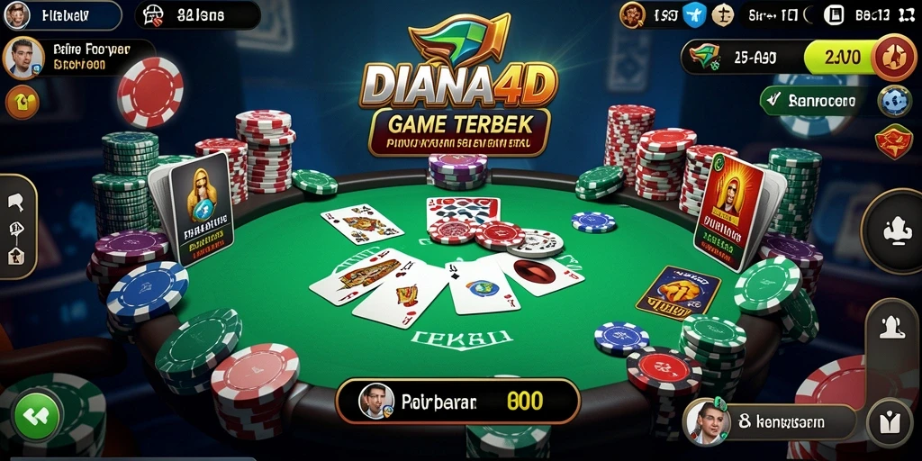 Tampilan gameplay Poker yang mendebarkan di DIANA4D.