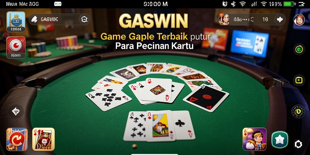 Screenshot GASWIN menampilkan momen seru permainan Gaple.