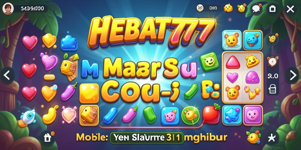 Tampilan gameplay seru HEBAT777 dalam aksi Match-3.