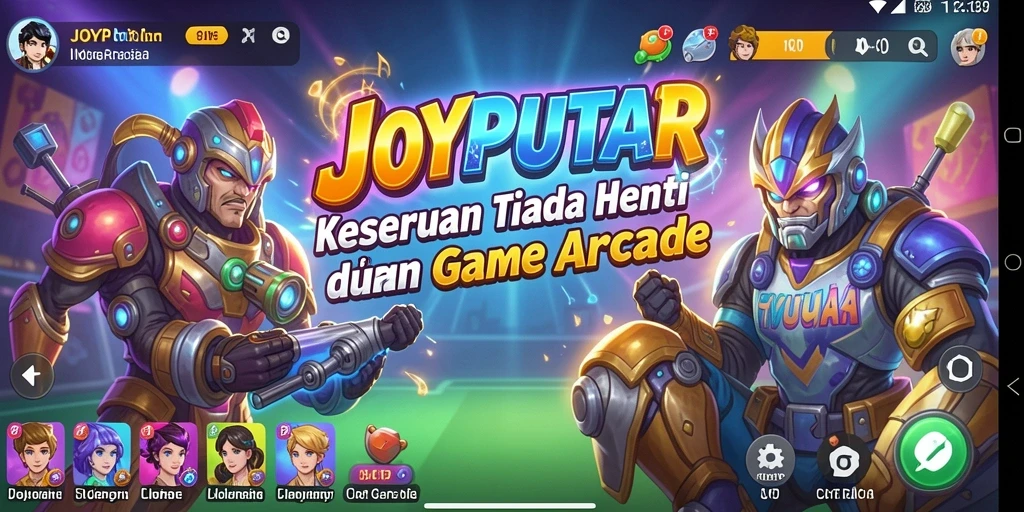 Tampilan gameplay JOYPUTAR yang penuh warna dan menarik.