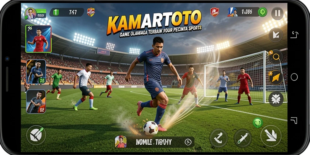 Screenshot gameplay KAMARTOTO menampilkan aksi dinamis dalam pertandingan olahraga.