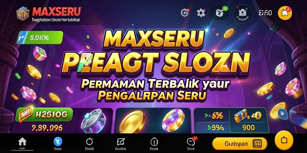 Tampilan gameplay seru dari MAXSERU dengan putaran slot yang mendebarkan.