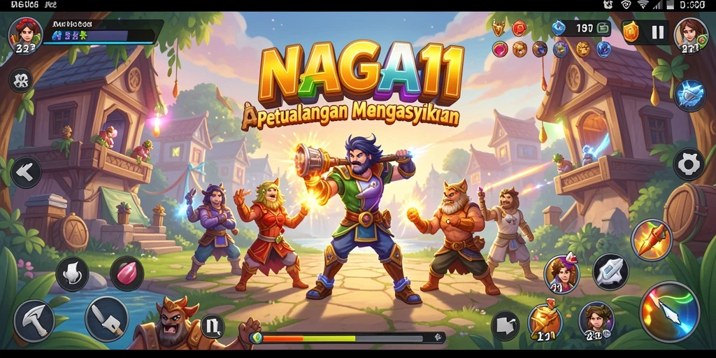 Tampilan gameplay NAGA11 yang seru dan penuh warna.