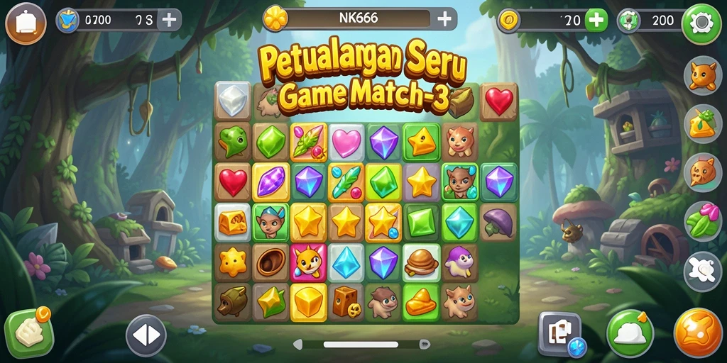 Screenshot gameplay NK666 yang menunjukkan keseruan mencocokkan elemen.