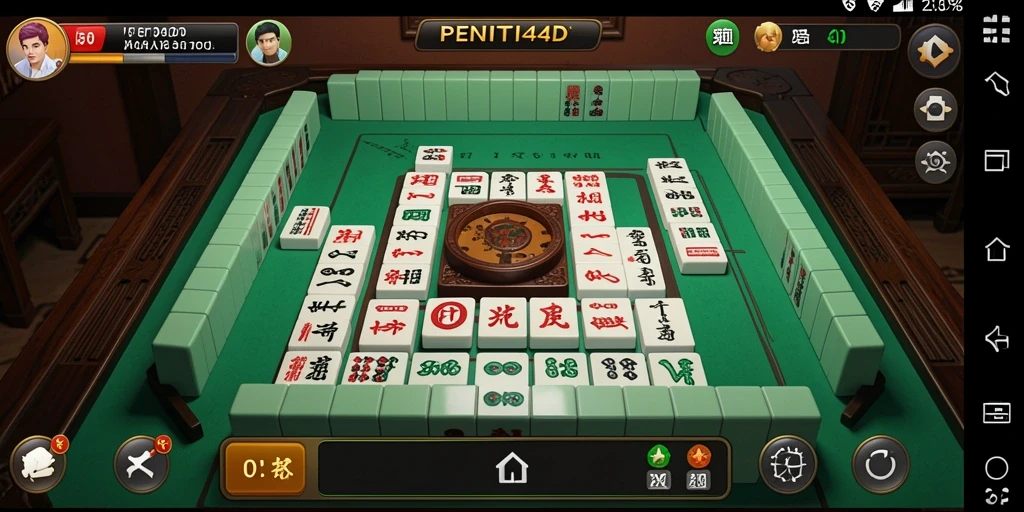 Tampilan gameplay menarik di PENITI4D dengan ubin Mahjong berwarna-warni.
