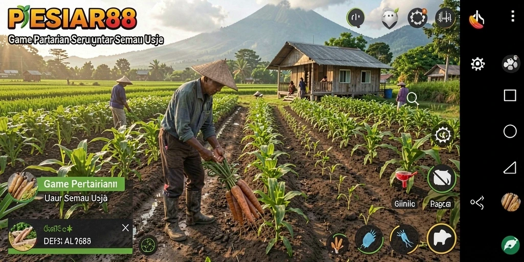 Tampilan gameplay PESIAR88 yang menarik saat bertani.