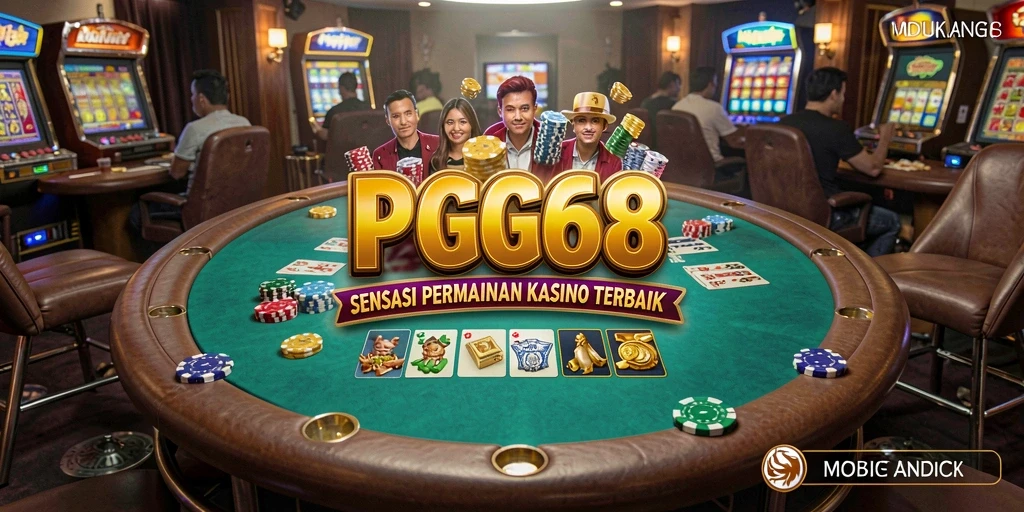 Tampilan screenshot utama PGG68 yang menunjukkan gameplay Kasino yang mengasyikkan.
