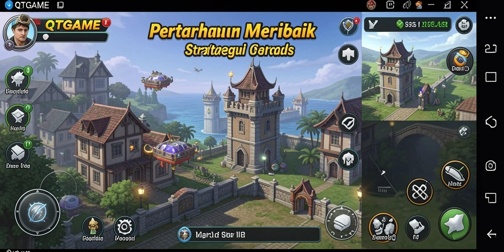Tampilan gameplay QTGAME yang menegangkan dalam format Tower Defense.