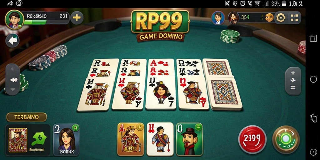 Tampilan gameplay RP99 yang seru dan menantang saat bermain domino.