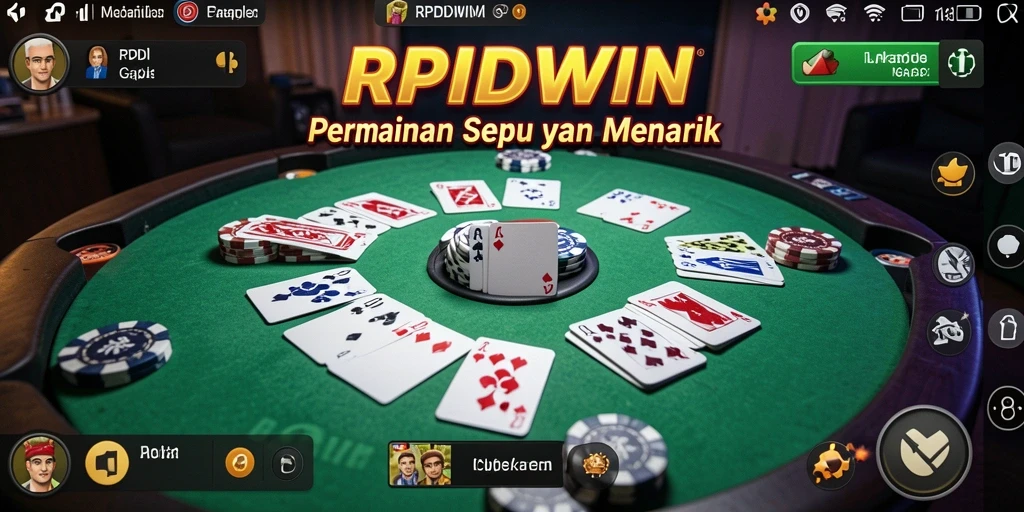 Tampilan gameplay RPIDWIN dengan pemain bersaing dalam Gaple.