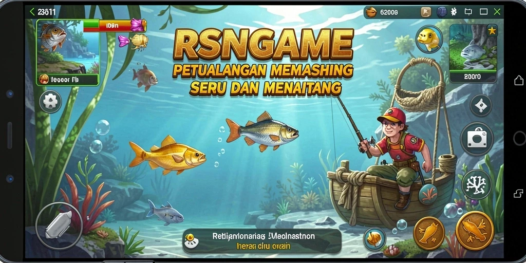 Tampilan luar biasa dari gameplay RSNGAME saat memancing di laut.
