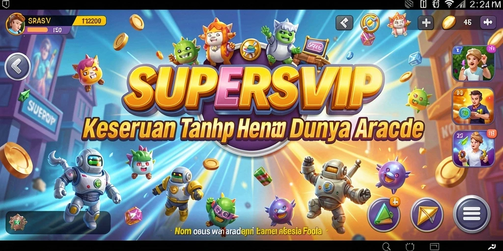 Tampilan gameplay seru SUPERSVIP dengan tantangan menarik.
