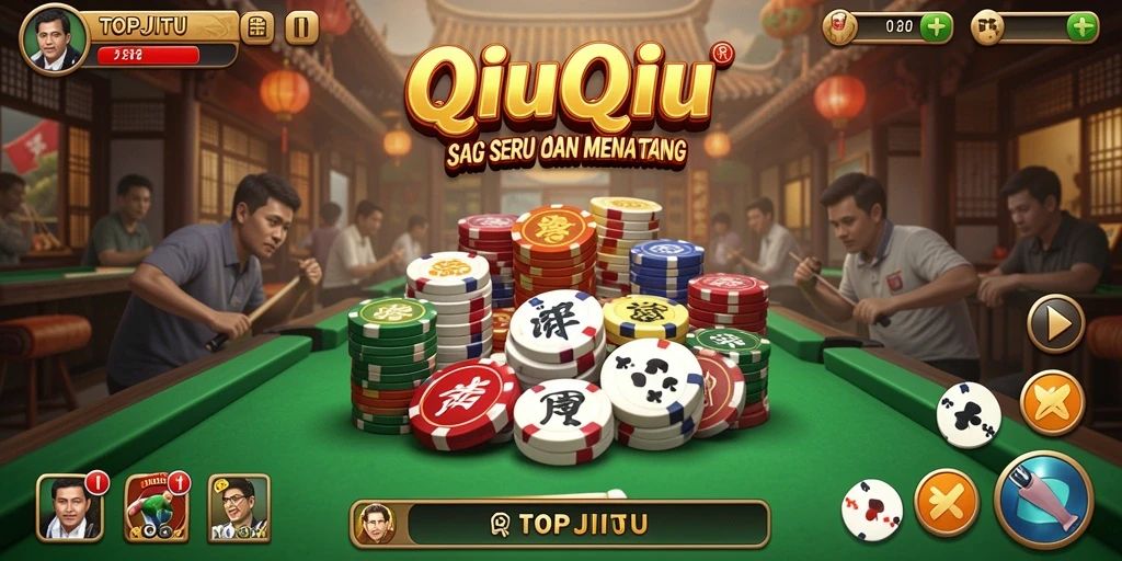 Gameplay seru QiuQiu di TOPJITU dengan kartu yang menarik.